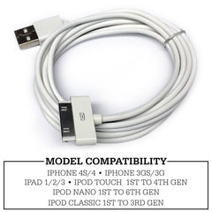 USB Charger Cable for Old Classic iPhone 4/4s (4th Generation)